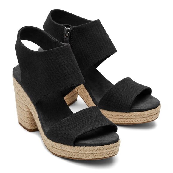 Toms Shoes - TOMS Majorca Espadrille Platform Sandal - Women's Size 6 - Black